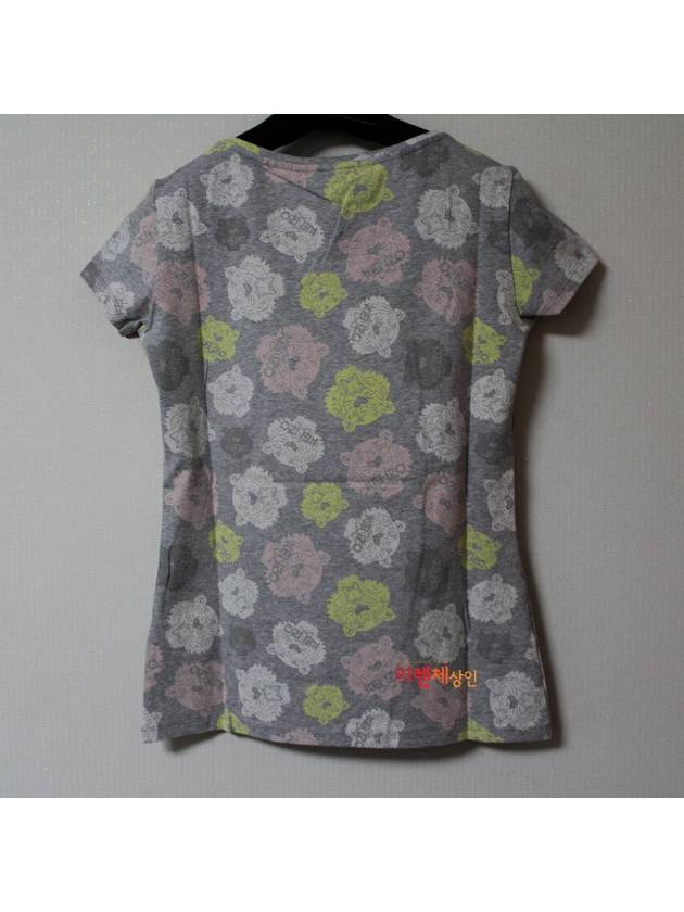 Gray multicolor tiger face short sleeve tshirt - KENZO - BALAAN 7