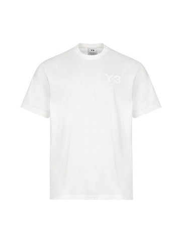 Logo Print Cotton Short Sleeve T-Shirt White - Y-3 - BALAAN 1