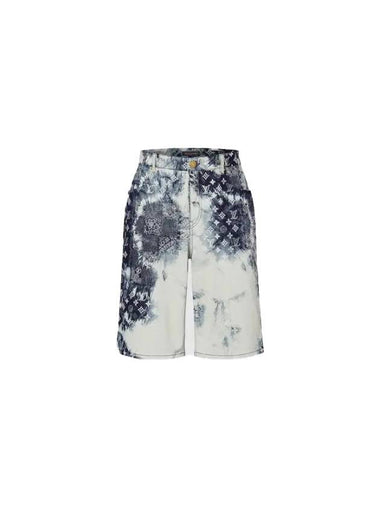 Men's Monogram Bandana Denim Shorts Blue - LOUIS VUITTON - BALAAN 1