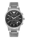 Retro Quartz Black Dial Metal Watch Silver - EMPORIO ARMANI - BALAAN.