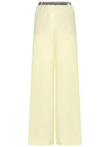 Women's Logo Tape Wide Pants Yellow - STELLA MCCARTNEY - BALAAN 1