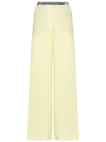 Women's Logo Tape Wide Pants Yellow - STELLA MCCARTNEY - BALAAN 1