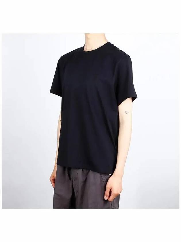 Tone On Tone Heart Logo Organic Cotton Short Sleeve T-Shirt Black - AMI - BALAAN 3