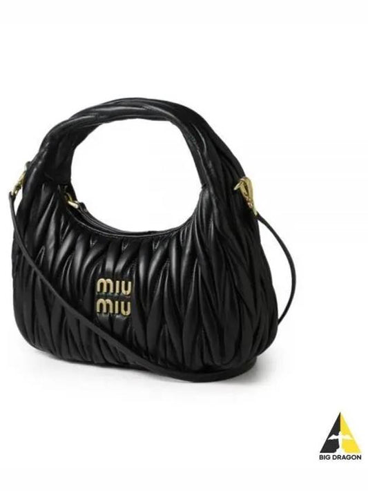 Wander Materasse Nappa Leather Mini Hobo Tote Bag Black - MIU MIU - BALAAN 2