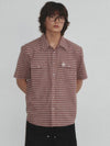 Western Checked Pattern Shirt_Burgundy - KINETO - BALAAN 1