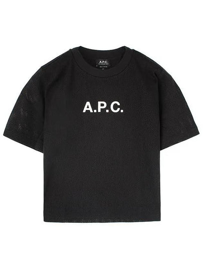 Mae Pique Mesh Short Sleeve T-Shirt Black - A.P.C. - BALAAN 2