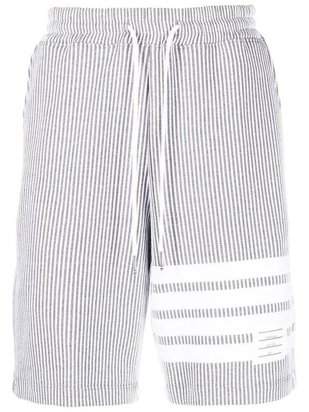 Seersucker Loopback 4-Bar Sweat Shorts Light Grey - THOM BROWNE - BALAAN 3