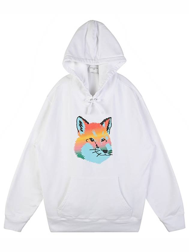 Men's Vibrant Fox Head Hoodie White - MAISON KITSUNE - BALAAN 2