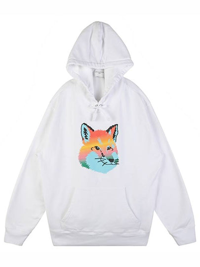 Men's Vibrant Fox Head Hoodie White - MAISON KITSUNE - BALAAN 2