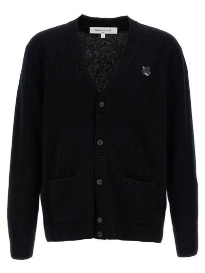 Bold Fox Head Patch Regular Lambswool Cardigan Black - MAISON KITSUNE - BALAAN 2