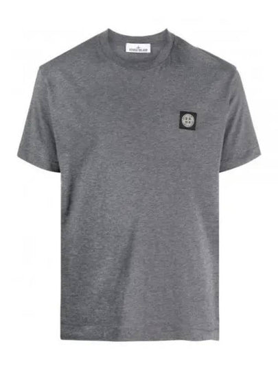 Slimfit Cotton Jersey Short Sleeve T-shirt Dark Grey - STONE ISLAND - BALAAN 2