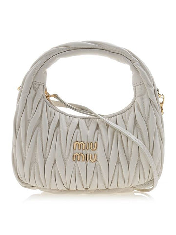 Wander Materasse Nappa Leather Mini Hobo Tote Bag White - MIU MIU - BALAAN 1