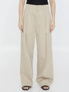 Cotton Silk Wide Leg Slacks Beige - BOTTEGA VENETA - BALAAN 2