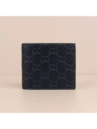 Signature Cima Leather Men s Bicycle Wallet Navy 779836 CWC1N 4009 - GUCCI - BALAAN 1