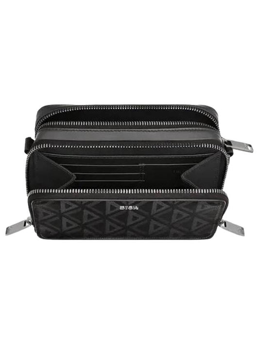 CD Diamond Canvas Zipped Pouch Bag Black - DIOR - BALAAN 1