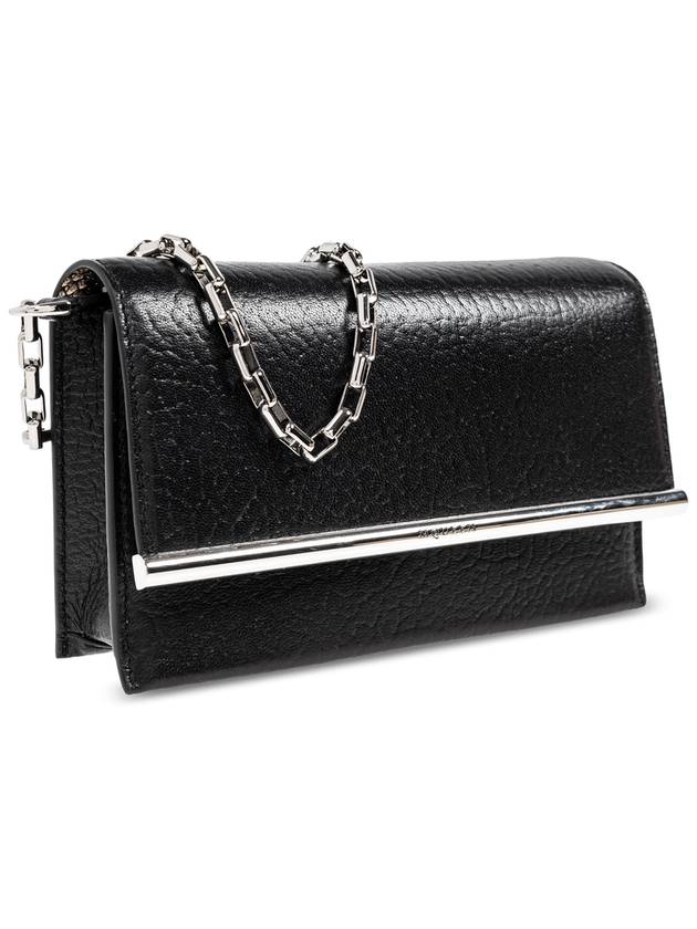 Alexander McQueen Leather Clutch T-Bar Mini, Women's, Black - ALEXANDER MCQUEEN - BALAAN 4