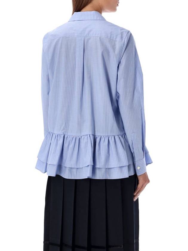 striped ruffle shirt blue - COMME DES GARCONS - BALAAN 3