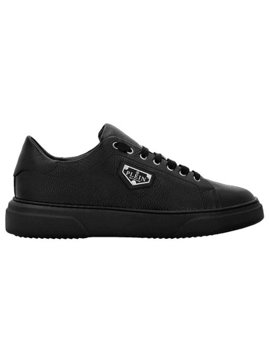 Iconic Plein Leather Low Top Sneakers Black - PHILIPP PLEIN - BALAAN 1