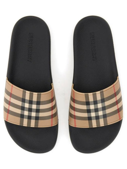 Check Furley Slippers Beige - BURBERRY - BALAAN 2