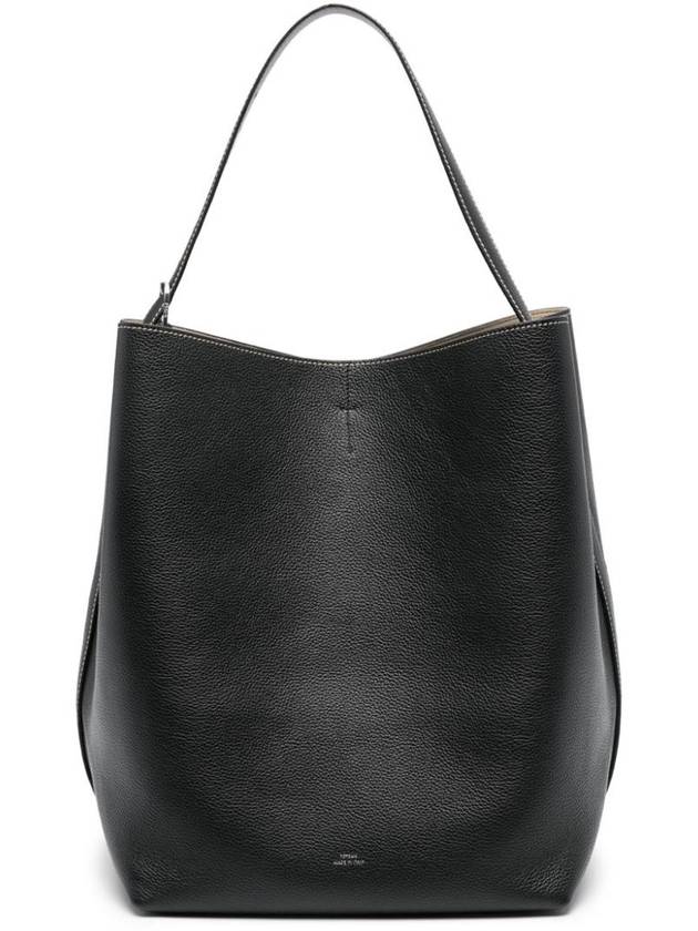 Belted Leather Tote Bag Black - TOTEME - BALAAN 2