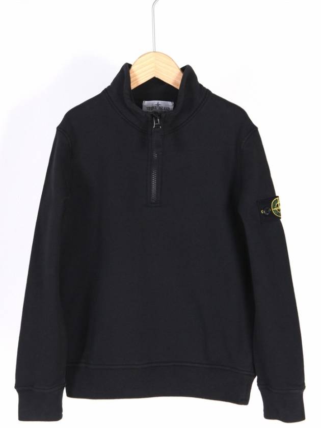 8A Kids Wappen Half Zip Sweatshirt Black 811661020 V0029 - STONE ISLAND - BALAAN 1