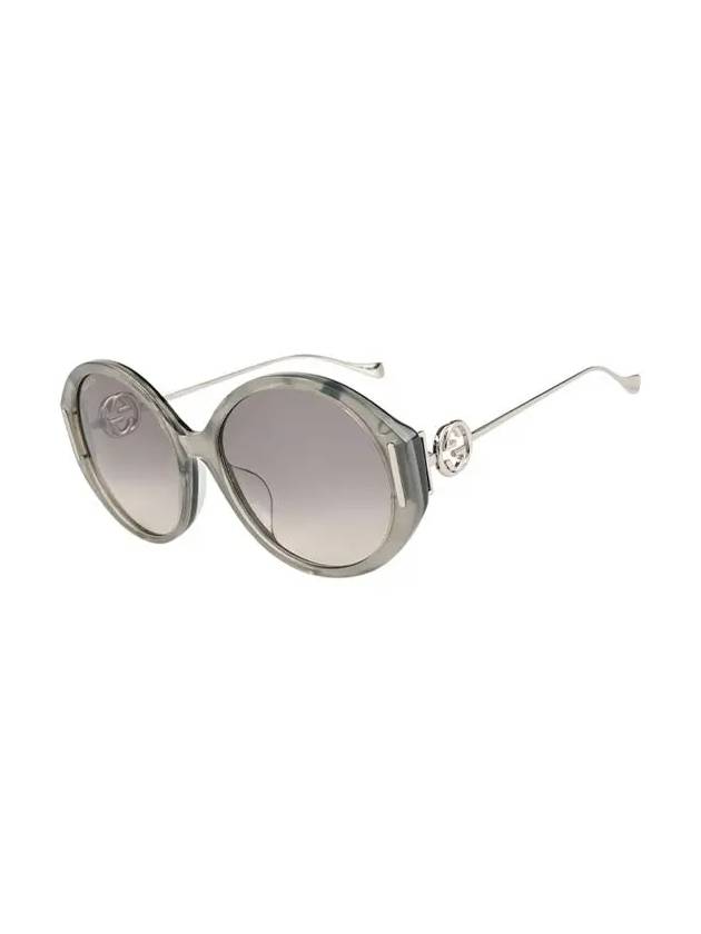 Eyewear Chain Round Frame Sunglasses Grey - GUCCI - BALAAN 4