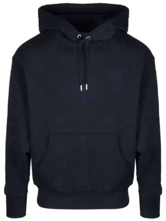 Men's Big Heart Logo Hoodie Navy - AMI - BALAAN 2