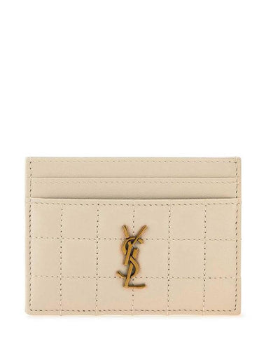 Cassandre Quilting Leather Card Wallet Ivory - SAINT LAURENT - BALAAN 1