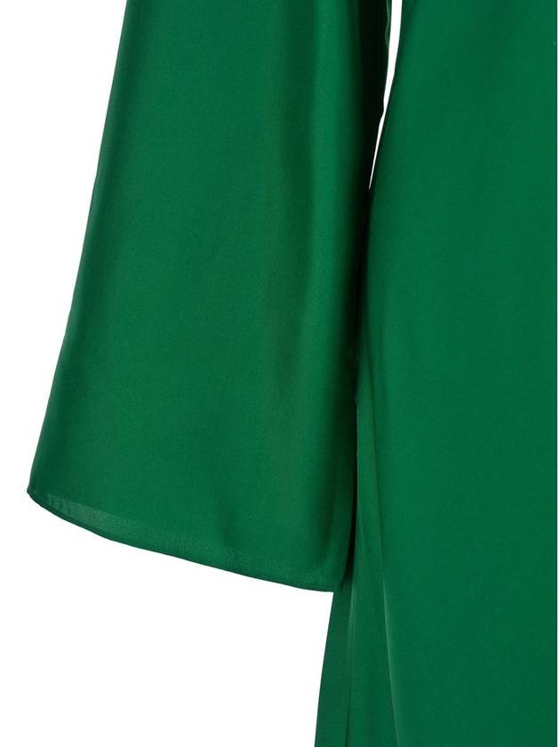 Green Long Crewneck Dress In Silk Woman - ROHE - BALAAN 3