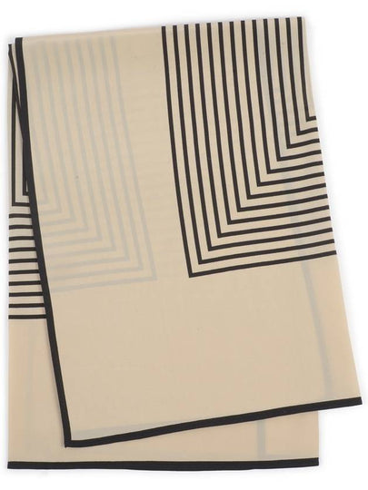 Center Monogram Silk Scarf Cream - TOTEME - BALAAN 2