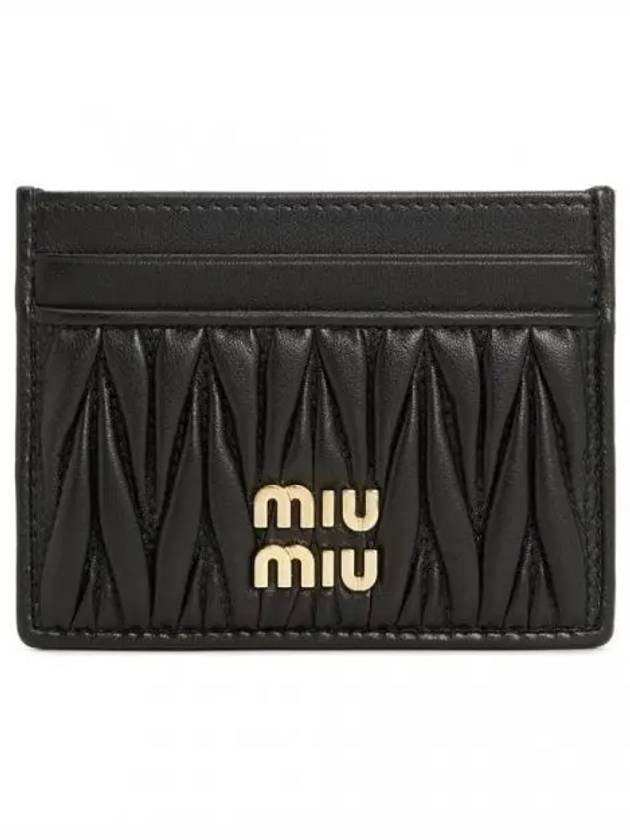 Matelasse Nappa Leather Card Wallet Black - MIU MIU - BALAAN 2