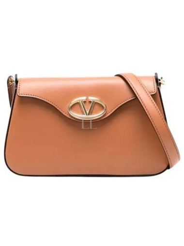 Vlogo Calfskin Shoulder Bag Brown - VALENTINO - BALAAN 1