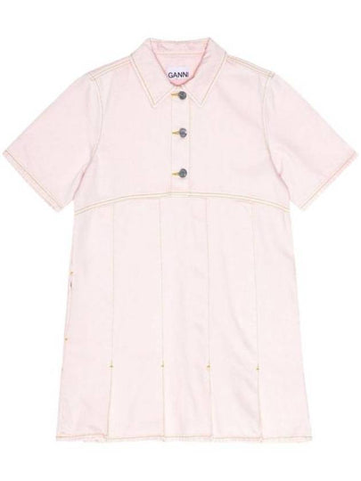 Denim Short Dress Pink - GANNI - BALAAN 2