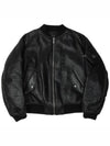 Triangle Pouch Nappa Leather Bomber Jacket Black - PRADA - BALAAN 2