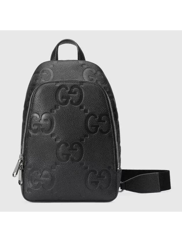 Jumbo GG Leather Cross Bag Black - GUCCI - BALAAN 1