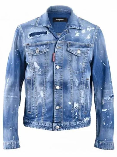 Dan Distressed Jacket Blue - DSQUARED2 - BALAAN 2