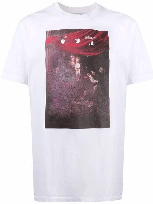 Spray Caravaggio Slim Fit Short Sleeve T-Shirt White - OFF WHITE - BALAAN.