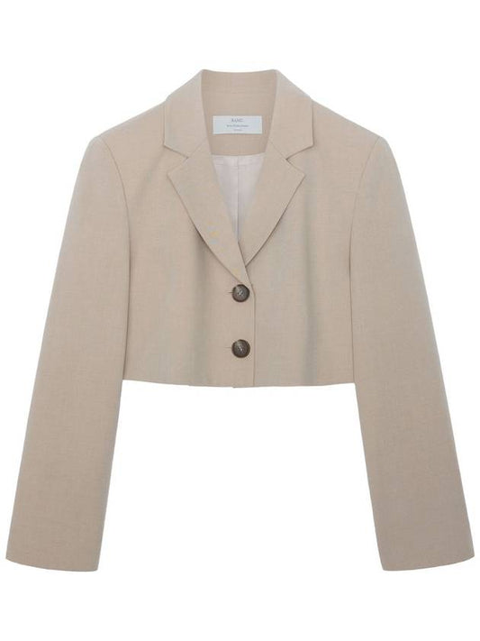 Colin Wool Basic Two Button Short Crop Jacket Blush Beige COLIN39BSB - RAMUSTUDIO - BALAAN 2