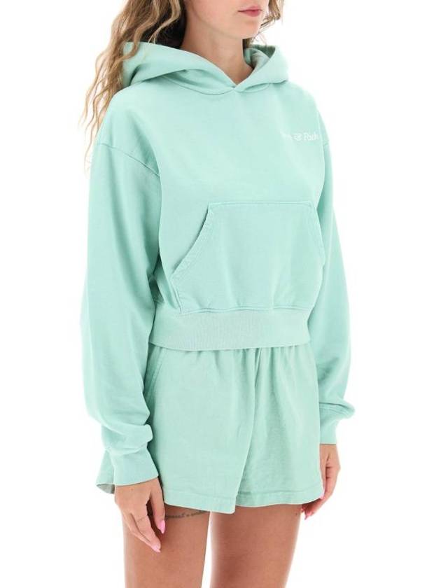 Cropped Cotton Hoodie Mint - SPORTY & RICH - BALAAN 3