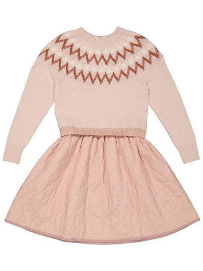 Moncler Girls Light Pink Fair Isle-knit Dress, Size 10Y - MONCLER - BALAAN 2