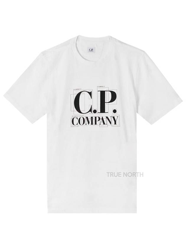 Graphic Logo Printing Short Sleeve T-Shirt White - CP COMPANY - BALAAN 2