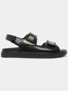 4G Strap Leather Flat Sandals Black - GIVENCHY - BALAAN 4