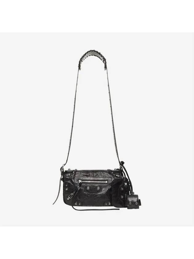 Zipper Stud Arena Lambskin Shoulder Bag Black - BALENCIAGA - BALAAN 5