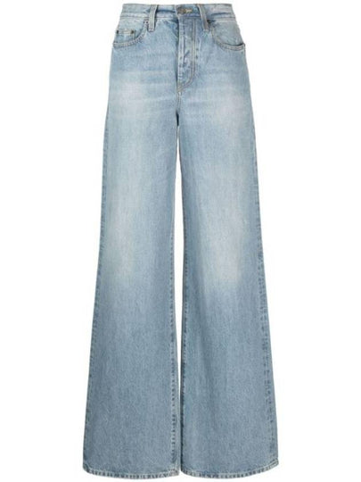 Denim Cotton Bootcut Jeans Blue - SAINT LAURENT - BALAAN 2