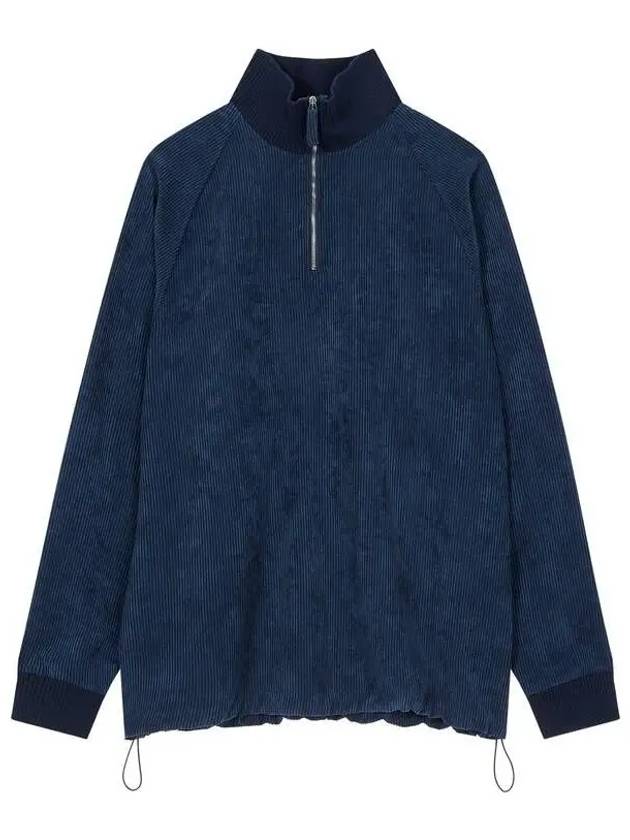 Men s Corduroy Mock Neck Anorak Light Navy - EMPORIO ARMANI - BALAAN 1