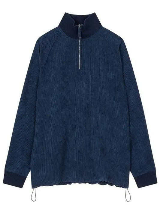 Men s Corduroy Mock Neck Anorak Light Navy - EMPORIO ARMANI - BALAAN 1