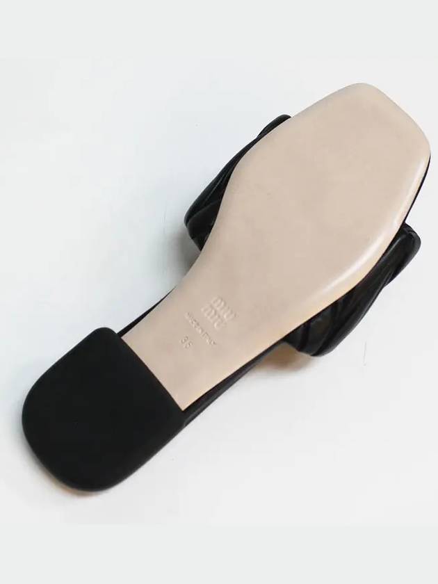 Matelasse Nappa Leather Slippers Black - MIU MIU - BALAAN 7