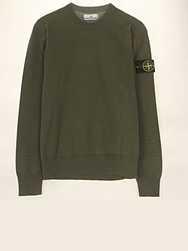 Men's Logo Wappen Knit Top Khaki - STONE ISLAND - BALAAN 2