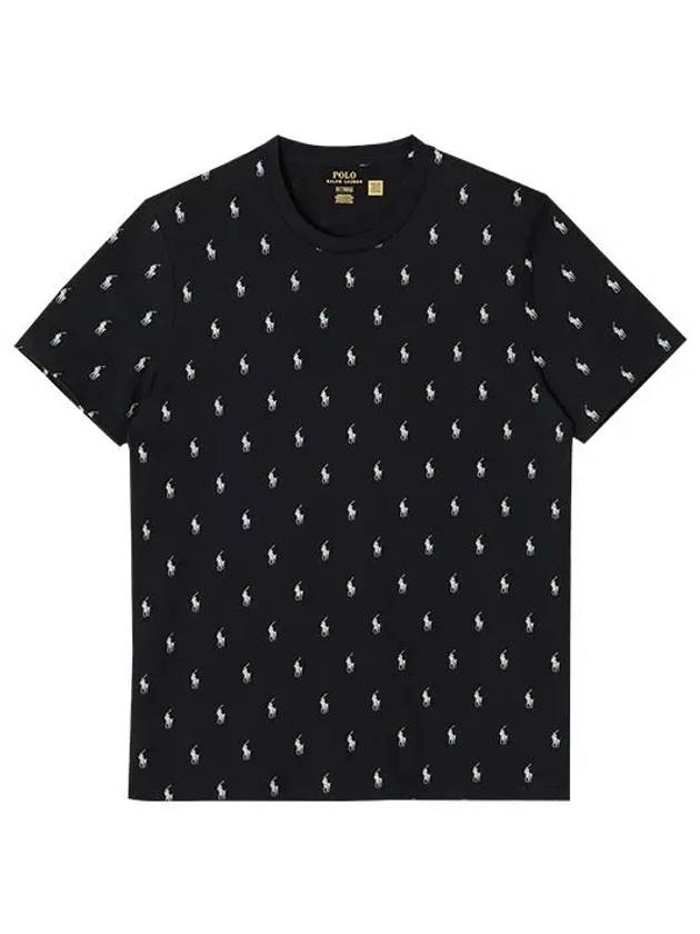 All Over Pony Pajama Short Sleeves T Shirt Black - POLO RALPH LAUREN - BALAAN 6