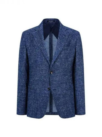 Men s Jetted Pocket Silk Wool Jacket Navy 270452 - EMPORIO ARMANI - BALAAN 1